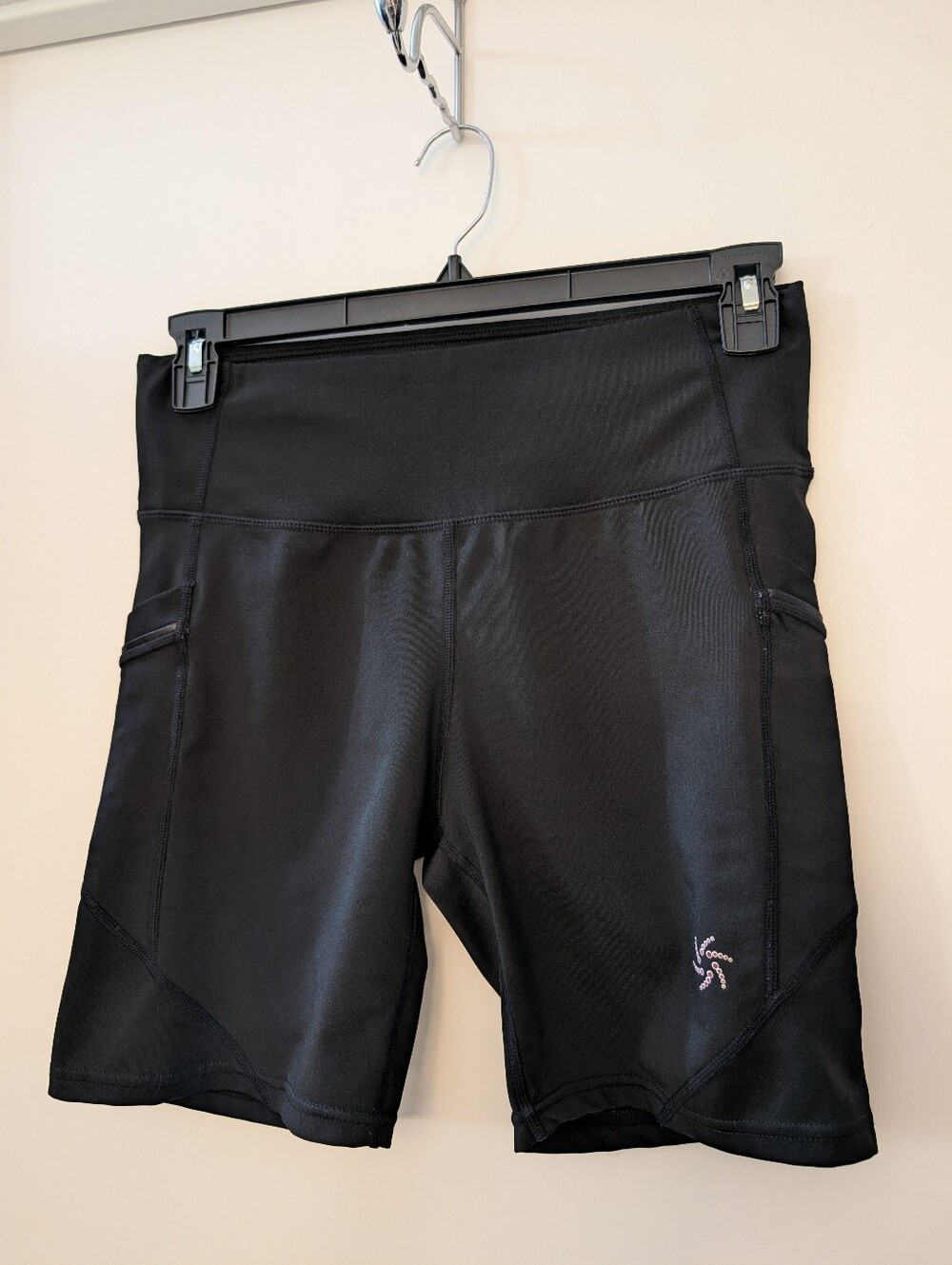 Women’s Black Active/Swim Shorts with Side Pockets